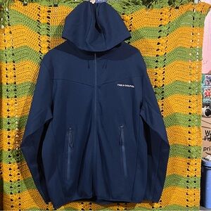 Pink+Dolphin Navy Softshell Hooded Zip Jacket Large Streetwear